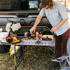 Heavy-Duty Grilling Slim-Fold Table - Choice 196 - Portable Camping Table with Heat-Resistant Countertop Detail