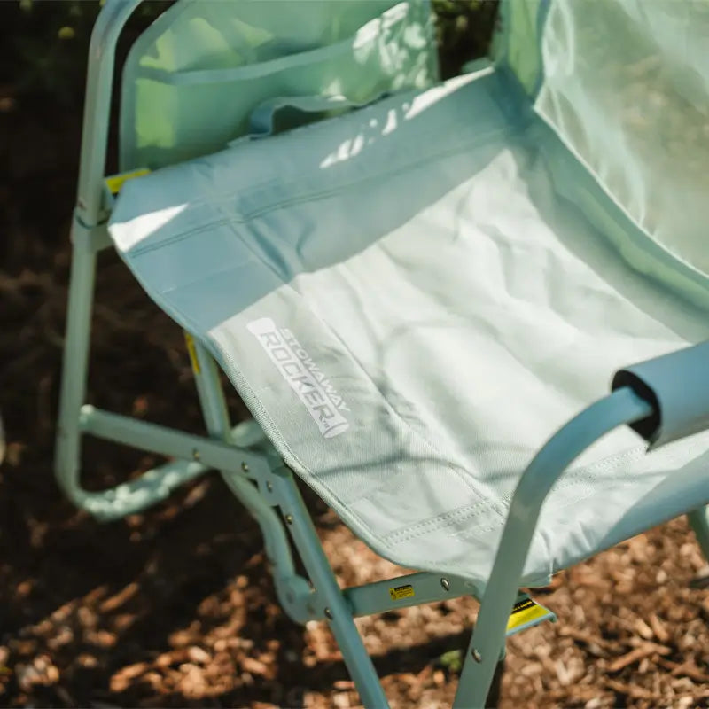 Luxury Camp Stowaway Rocker - Choice 794 - Heavy-Duty Kickback Rocker with Beverage Holder Detail