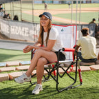 Luxury Camp Stowaway Rocker - Choice 794 - Heavy-Duty Kickback Rocker with Beverage Holder Detail