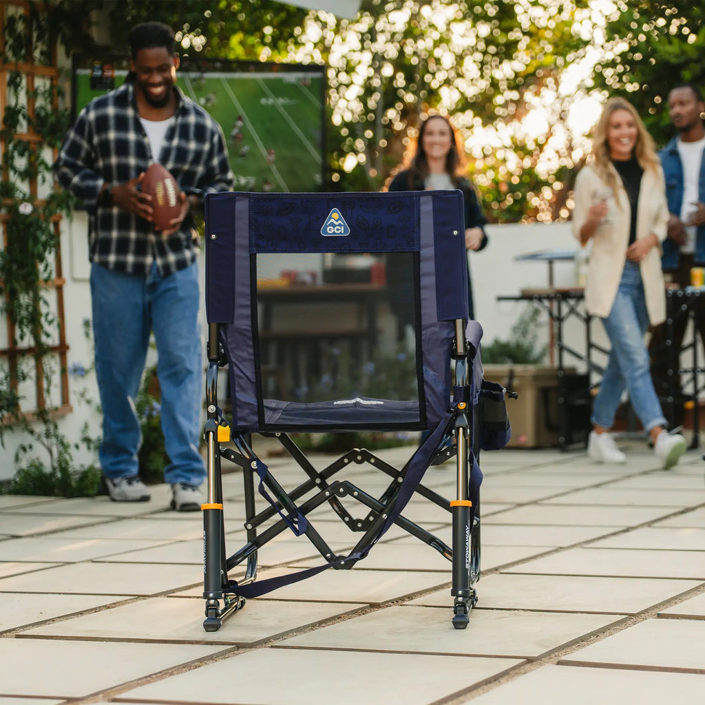 Luxury Camp Stowaway Rocker - Choice 794 - Heavy-Duty Kickback Rocker with Beverage Holder Detail