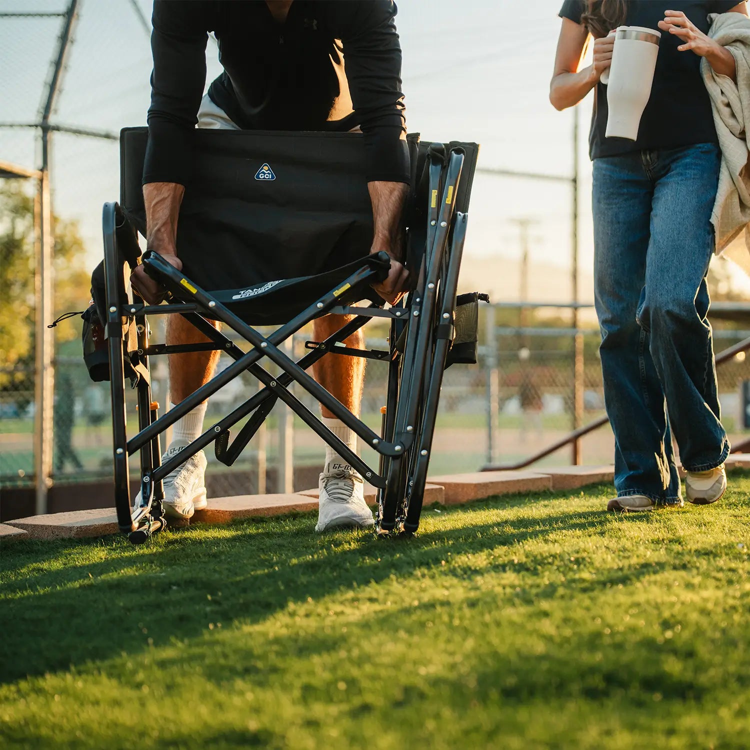 Heavy-Duty Freestyle Tandem Rocker - Choice 227 - RoadTrip Rocker Smooth Motion Camp Chair Detail