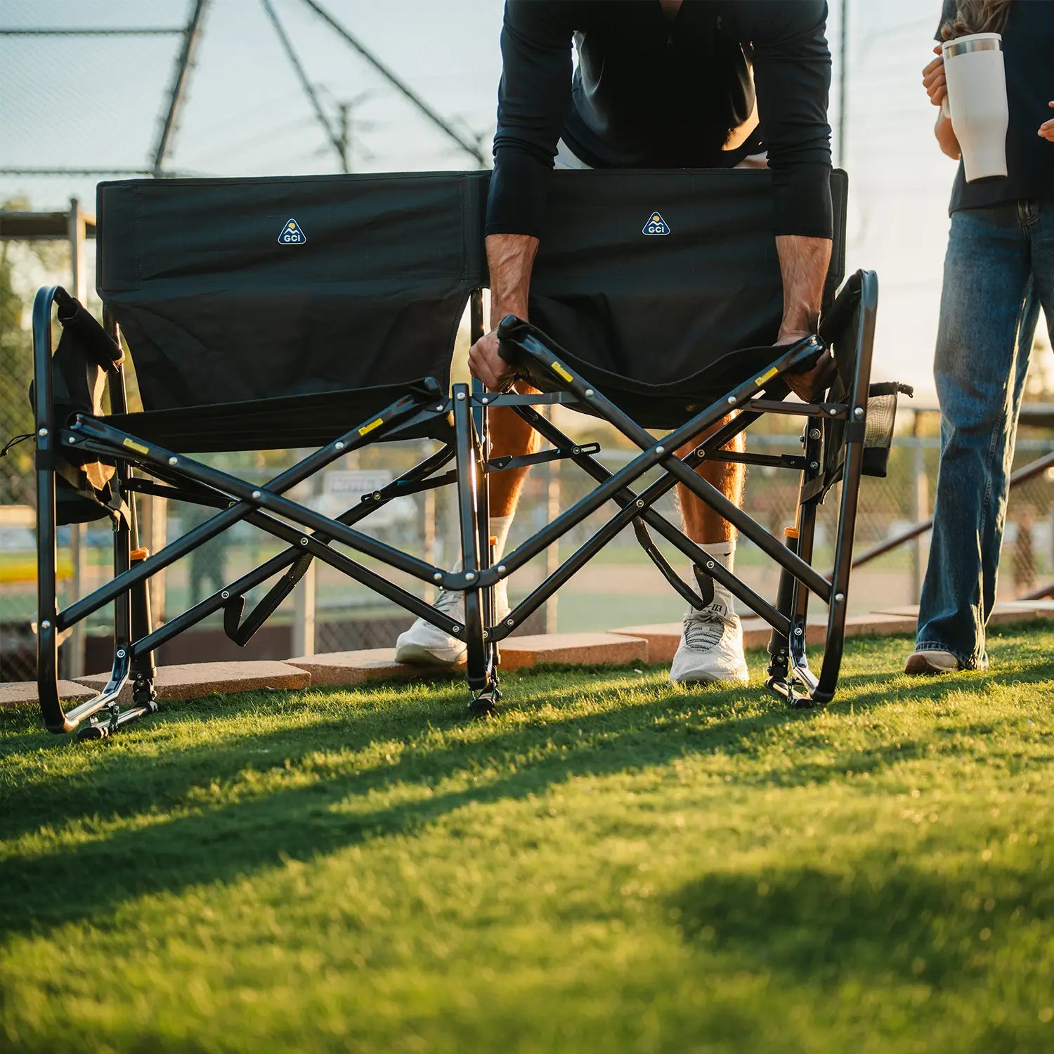 Heavy-Duty Freestyle Tandem Rocker - Choice 227 - RoadTrip Rocker Smooth Motion Camp Chair Detail