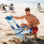 Rust-Resistant Aluminum Bi-Fold Beach Chair - Choice 601 - Multi-Position Outdoor Beach Chair with Pillow Detail