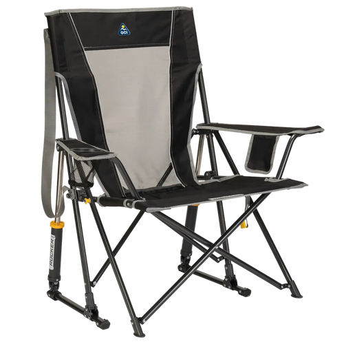 Heavy-Duty Freestyle Comfort Pro Rocker - Choice 375 - Freestyle Rocker Portable Outdoor Folding Chair - Black