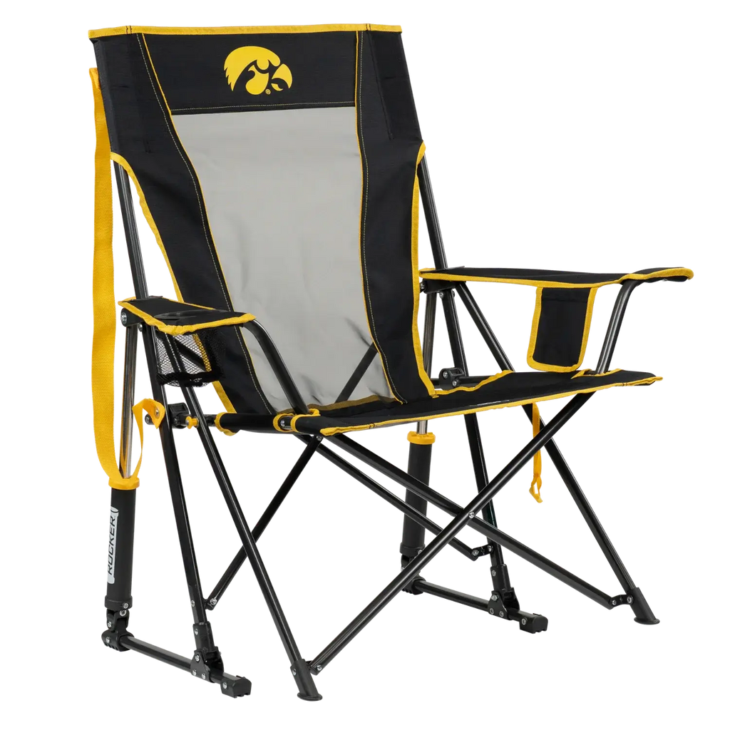 Premium All-Weather College Comfort Pro Rocker - Iowa Hawkeyes - Choice 249 - Freestyle Rocker Portable Outdoor Folding Chair - Default Title