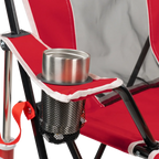 Luxury Camp College Comfort Pro Rocker - Nebraska Cornhuskers - Choice 161 - RoadTrip Rocker Smooth Motion Camp Chair Detail