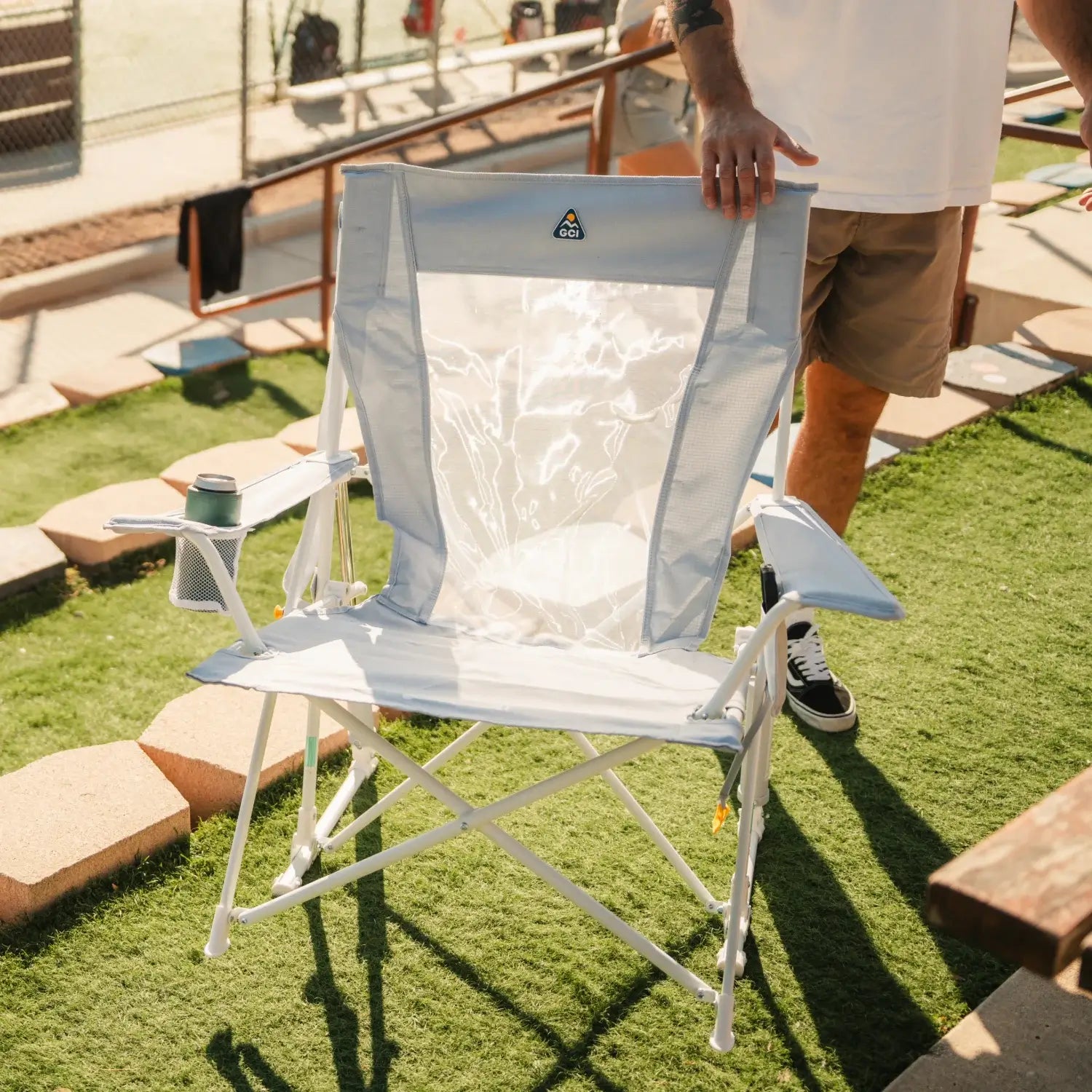 Luxury Camp Comfort Pro Rocker XL - Choice 107 - Patented Spring-Action Rocking Chair for Camping Detail