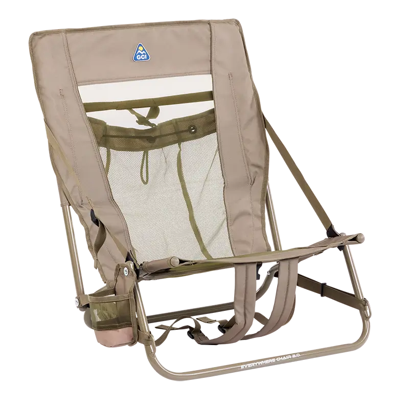 Low-Profile Everywhere Chair 2 - Choice 656 - Multi-Position Outdoor Beach Chair with Pillow - Aged Fatigue