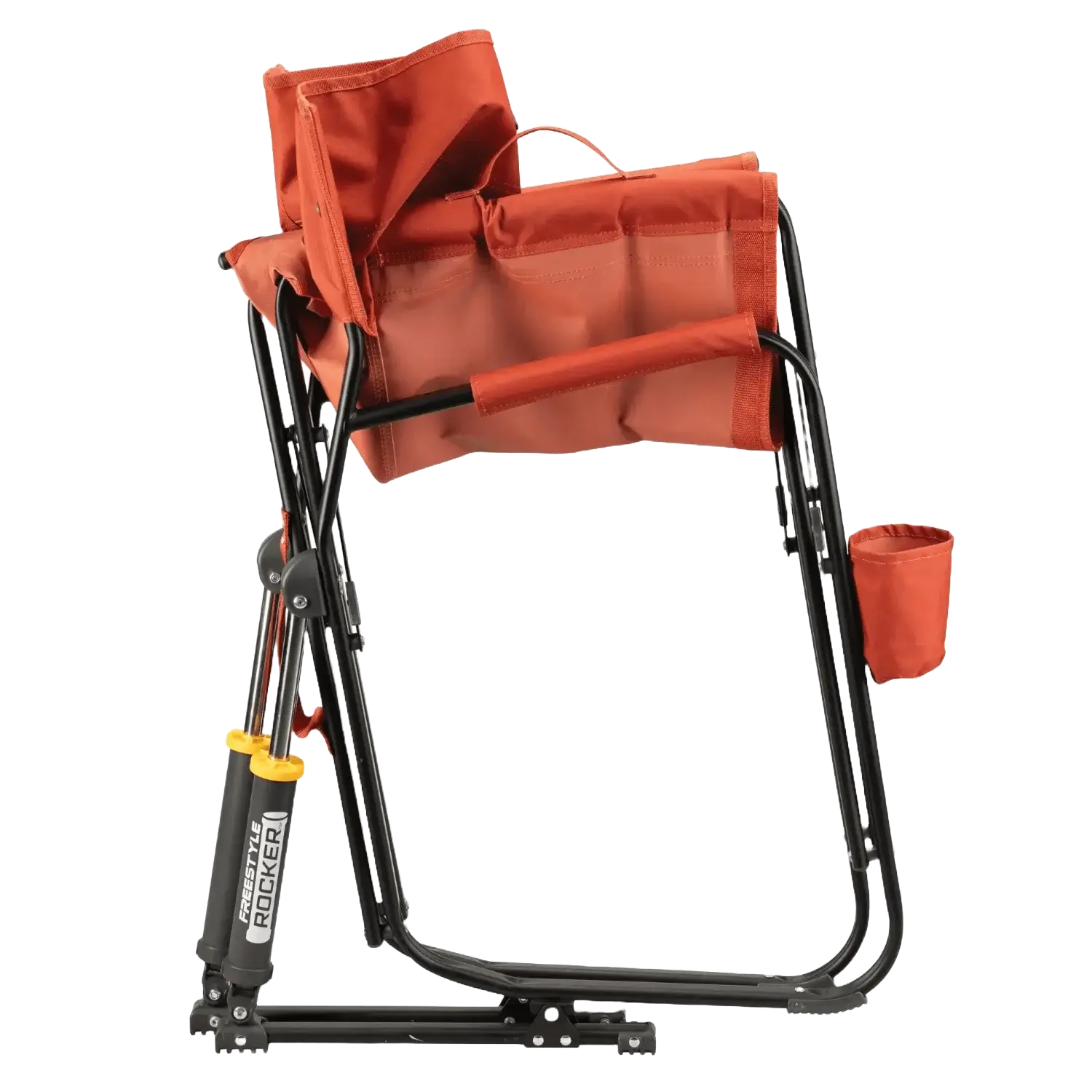 Luxury Camp Freestyle Rocker - Pumpkin Spice - Choice 373 - Patented Spring-Action Rocking Chair for Camping Detail