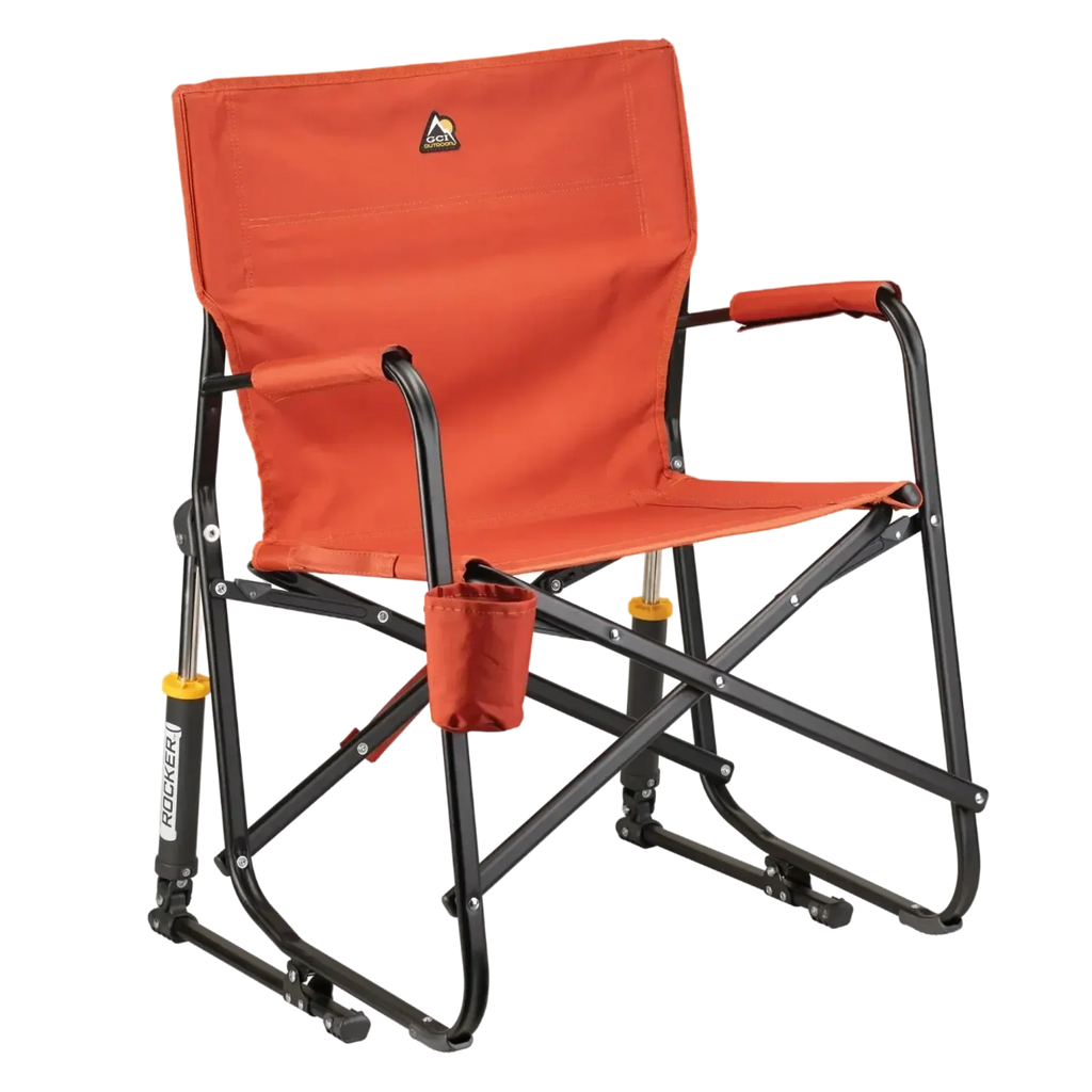 Luxury Camp Freestyle Rocker - Pumpkin Spice - Choice 373 - Patented Spring-Action Rocking Chair for Camping - Pumpkin Spice