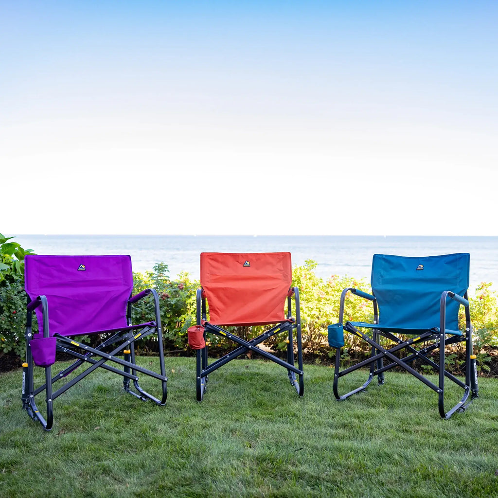 Luxury Camp Freestyle Rocker - Pumpkin Spice - Choice 373 - Patented Spring-Action Rocking Chair for Camping Detail