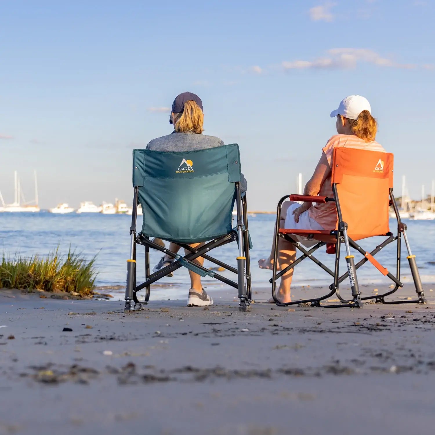 Luxury Camp Freestyle Rocker - Pumpkin Spice - Choice 373 - Patented Spring-Action Rocking Chair for Camping Detail