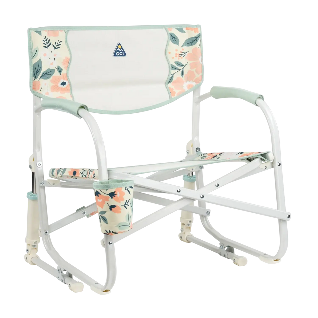 Heavy-Duty Freestyle Grab & Go Rocker - Choice 551 - RoadTrip Rocker Smooth Motion Camp Chair - Floral Bouquet