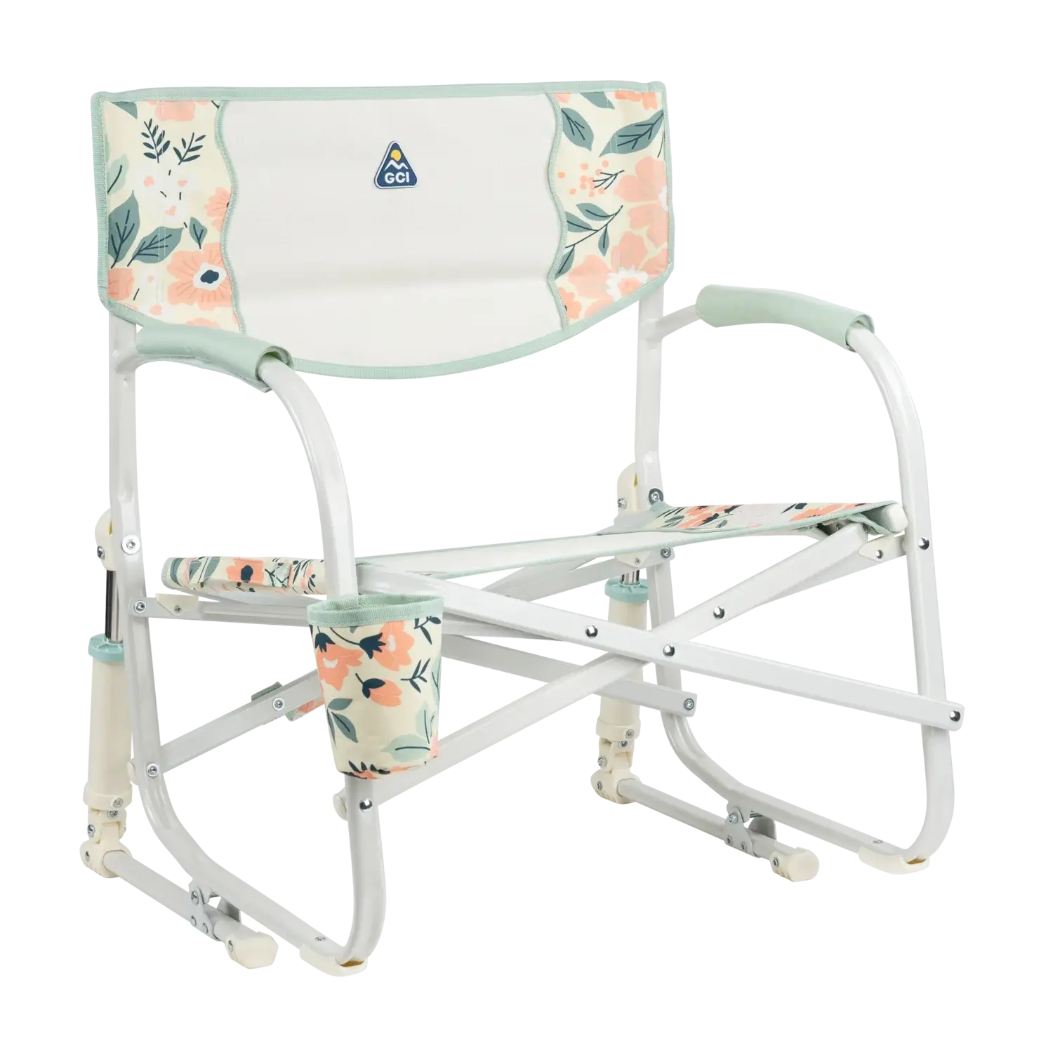 Heavy-Duty Freestyle Grab & Go Rocker - Choice 551 - RoadTrip Rocker Smooth Motion Camp Chair - Floral Bouquet