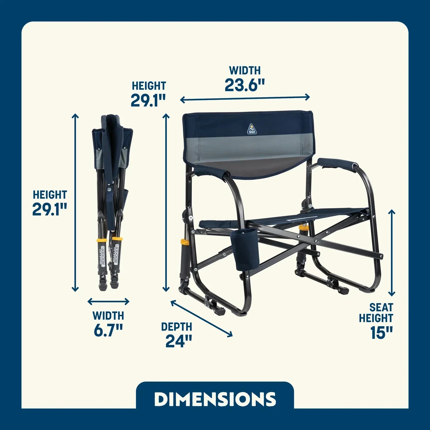 Heavy-Duty Freestyle Grab & Go Rocker - Choice 551 - RoadTrip Rocker Smooth Motion Camp Chair Detail