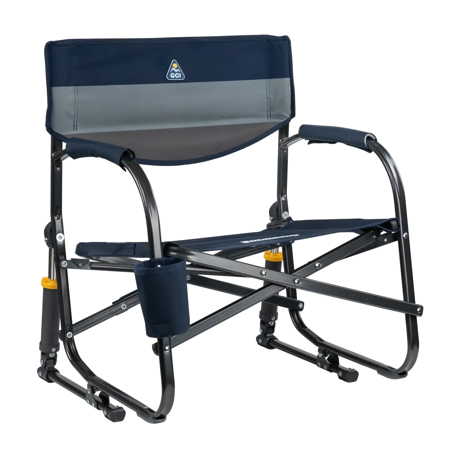 Heavy-Duty Freestyle Grab & Go Rocker - Choice 551 - RoadTrip Rocker Smooth Motion Camp Chair - Indigo Color Block