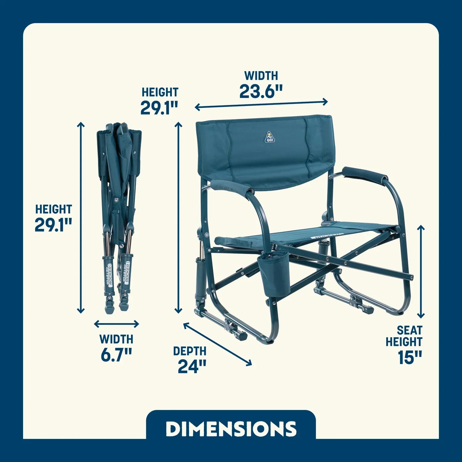Heavy-Duty Freestyle Grab & Go Rocker - Choice 551 - RoadTrip Rocker Smooth Motion Camp Chair Detail