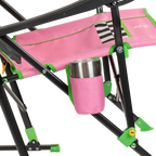 Patented Spring-Action RoadTrip Rocker - NASCAR For Her - Choice 560 - Heavy-Duty Kickback Rocker with Beverage Holder Detail