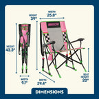 Patented Spring-Action RoadTrip Rocker - NASCAR For Her - Choice 560 - Heavy-Duty Kickback Rocker with Beverage Holder Detail