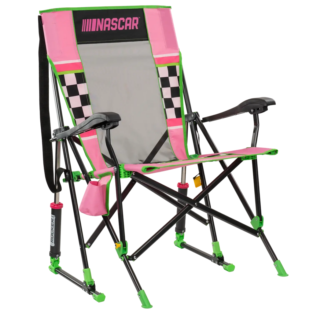 Patented Spring-Action RoadTrip Rocker - NASCAR For Her - Choice 560 - Heavy-Duty Kickback Rocker with Beverage Holder - Default Title