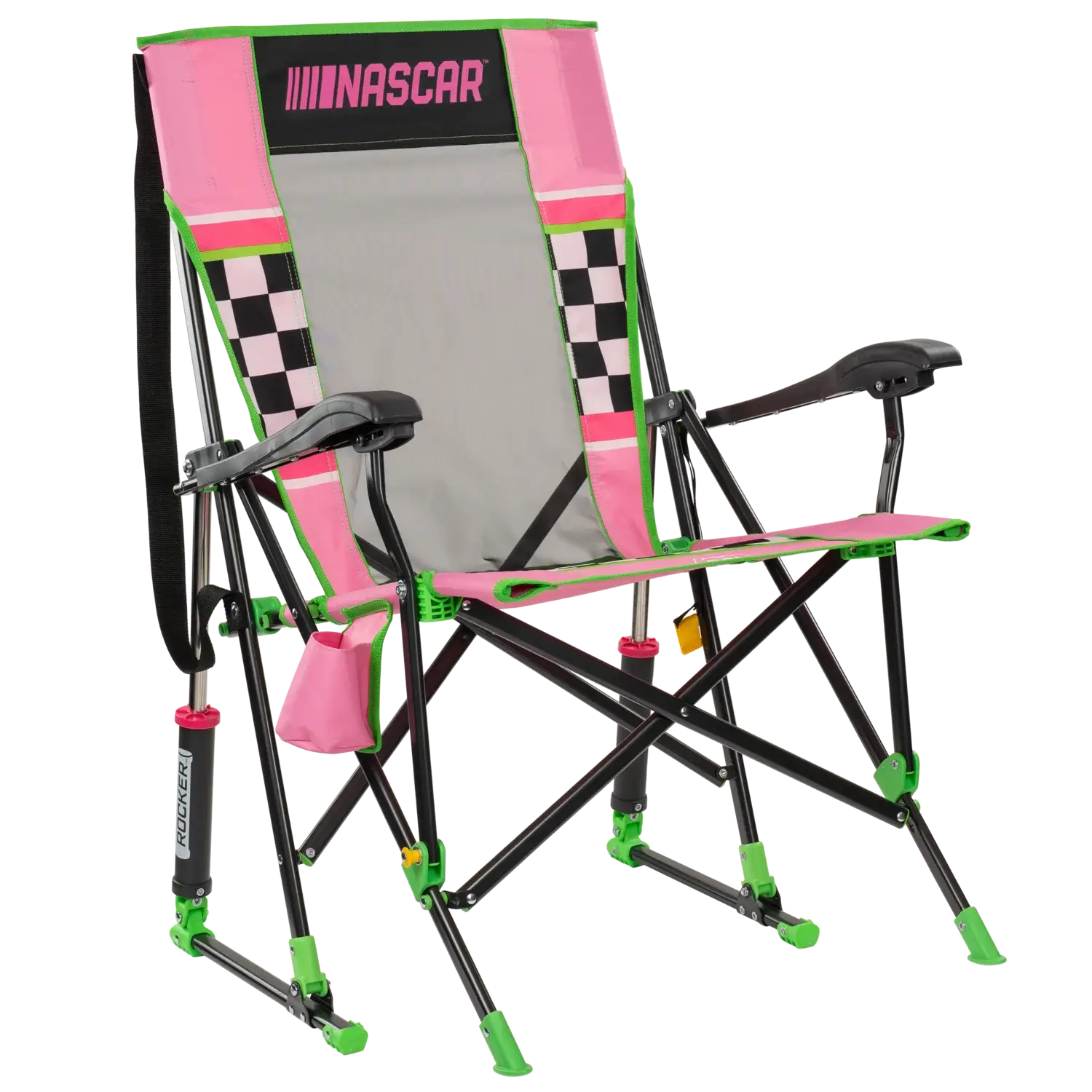 Patented Spring-Action RoadTrip Rocker - NASCAR For Her - Choice 560 - Heavy-Duty Kickback Rocker with Beverage Holder - Default Title