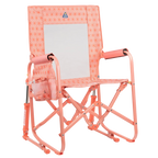Luxury Camp Stowaway Rocker - Choice 794 - Heavy-Duty Kickback Rocker with Beverage Holder - Coral Mosaic