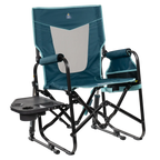 Premium All-Weather Stowaway Rocker with Side Table - Choice 253 - Freestyle Rocker Portable Outdoor Folding Chair - Teal