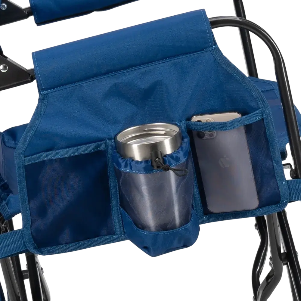 Luxury Camp Stowaway Rocker - Choice 794 - Heavy-Duty Kickback Rocker with Beverage Holder Detail