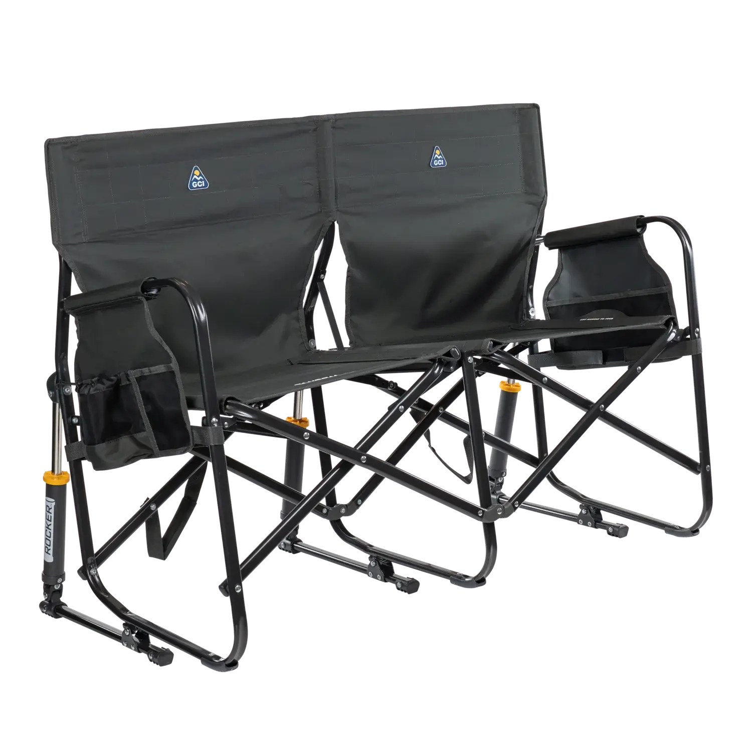 Heavy-Duty Freestyle Tandem Rocker - Choice 227 - RoadTrip Rocker Smooth Motion Camp Chair - Dark Charcoal